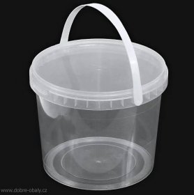 Pevný plastový kbelík / vědro s víkem čiré 3500 ml