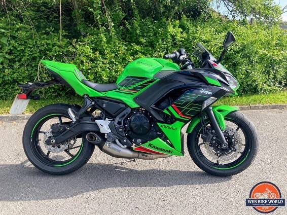 Side view of the 2023 Kawasaki Ninja 650
