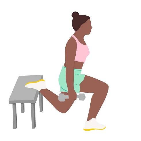 Hamstring Exercises: Bulgarian Squat Illustration