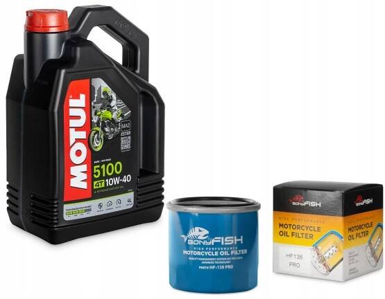 Olej Motul 5100 4T MA2 10W40 4L + Olejový filtr HF138 Pro