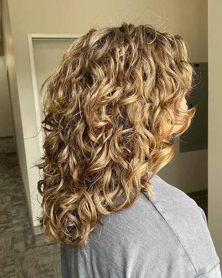 Wolf Cut Curly Blonde Hair
