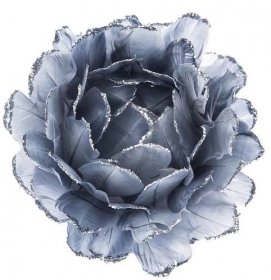 Závěsná květina z peří šedo - modrá, 8 cm | Viame.cz