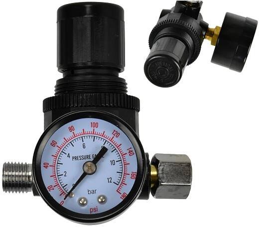 GEKO REGULÁTOR TLAKU PRO LAKOVACÍ PISTOLI 1/4" 1-12 BAR MANOMETR