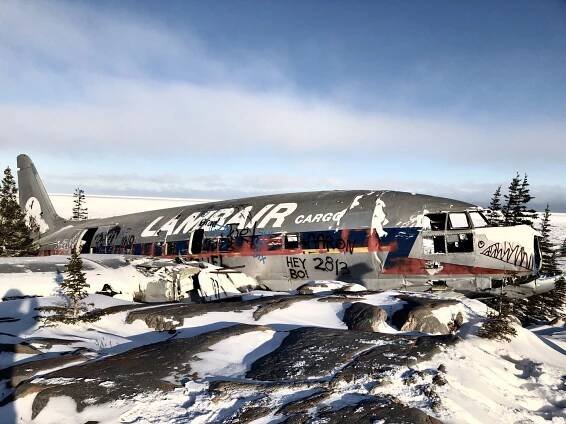Miss Piggy, the wreckage of a crashed plane in Churchill, Manitoba, Canada