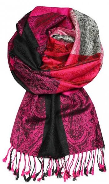 Damaskus Rossie - elegantní šála pašmína LZ11 tmavě růžová