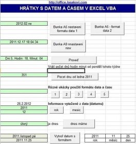MS Excel VBA - datum a čas ukázka formátování