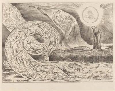 Kruh chtivých: Paolo a Francesca od William Blake
