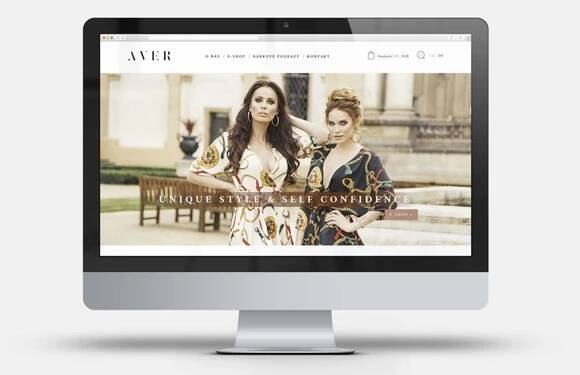 Aver Fashion — Andrea Verešová, Lucie Procházková: Logo + webdesign