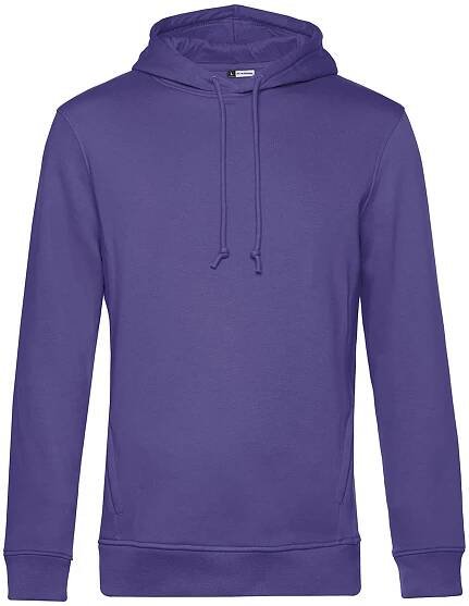 Pánská mikina s kapucí B&C Collection Organic - Tmavě fialová XXL