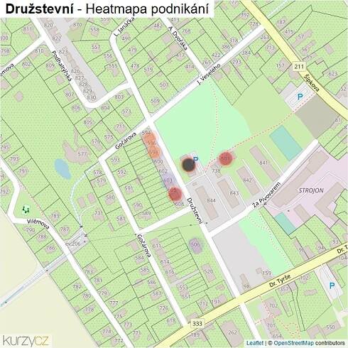 Mapa Družstevní - Firmy v ulici.