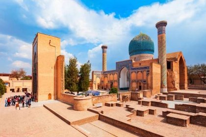 Guri Amir or Gur Emir is a mausoleum of the Mongol conqueror Amir Temur or Tamerlane in Samarkand, Uzbekistan.