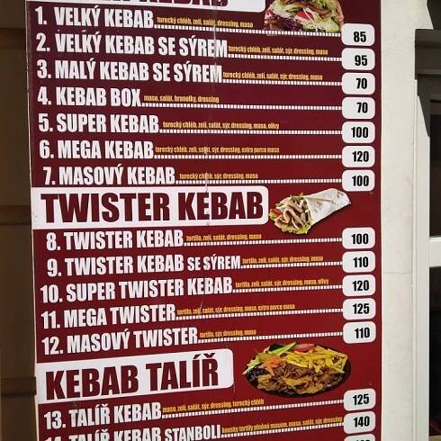 Menu - Stanboli Döner kebab Trutnov