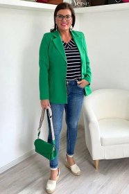 Dámské sako zelené BS trička, kalhoty, topy | Blanka Straka 