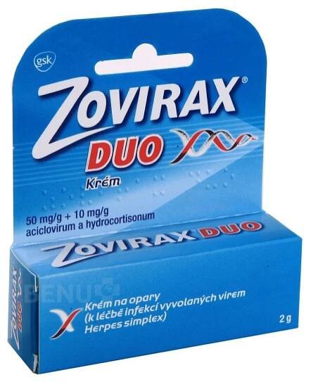 Zovirax duo 50mg/g+10mg/g krém crm 1x2g II CZ