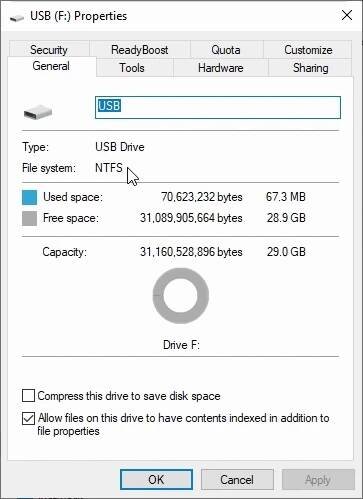 naformátujte USB jako NTFS