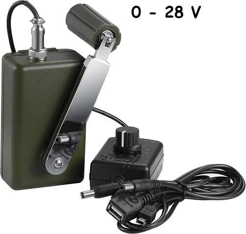 RUČNÍ KLIKOVÝ GENERÁTOR 0 - 28 V 30W ,  - Elektro