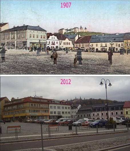 RETRO: Příbram včera a dnes. Co se za dobu mezi jednotlivými snímky změnilo?