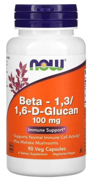 NOW Foods Beta 1,3/1,6-D-Glucan 100 mg 90 kapslí VÝPRODEJ - EXP 05/2023