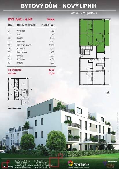 Prodej Byt 4+kk Lipník nad Bečvou Na Výsluní, 113 m² | Realitní kancelář metr2 reality Olomouc