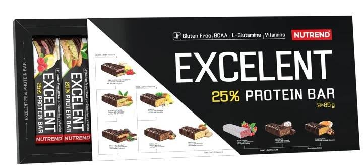Nutrend Excelent Protein Bar dárkové balení 9 × 85 g, mix příchutí