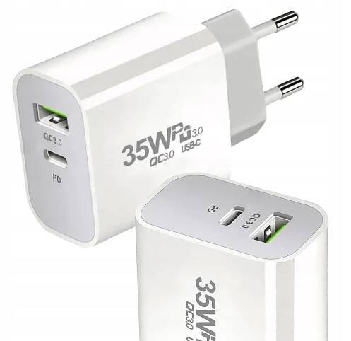 RYCHLÁ NABÍJEČKA 35W USB-C QC 3.0 KOSTKA NAPÁJECÍ ADAPTÉR PRO IPHONE 15 PRO GALAXY S