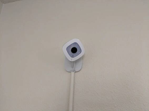 Arlo Q mounted to wall