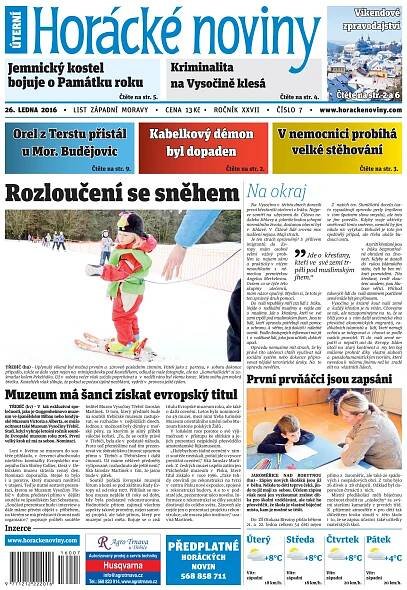 Časopis Horácké Noviny Úterý 26.1.2016 č. 007