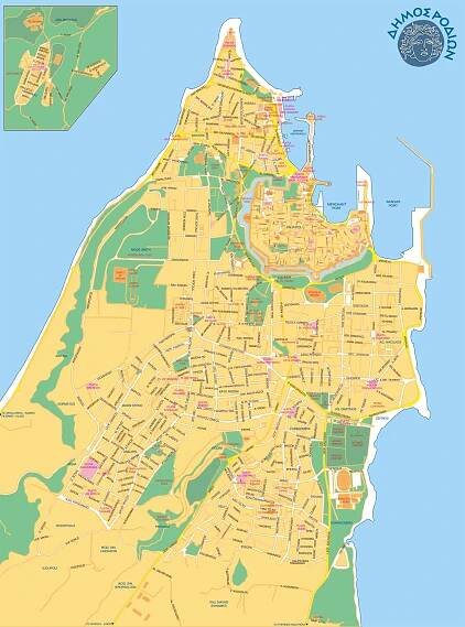 Rhodos - mapa středisek a pláží | Řecko v detailech 