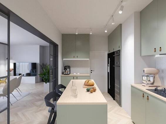 rekonstrukce rodinného domu, rekonstrukce podkroví, zateplení krovu, návrh interiéru, kuchyně na míru, krb, krb v interiéru, balkon, architekt brno