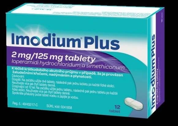 IMODIUM PLUS 2MG/125MG TBL NOB 12 I