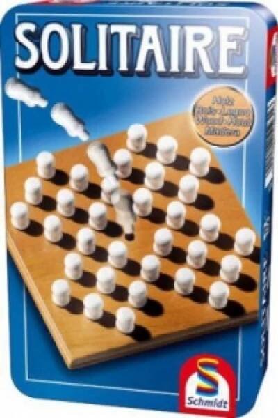 Hra Solitaire v plechové krabičce
