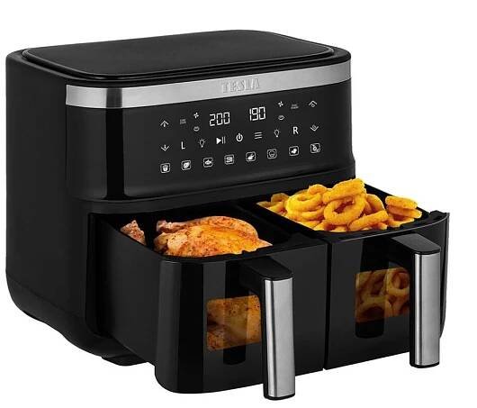 TESLA AirCook DualZone Q450 XXL - multifunkční duální digitální horkovzdušná fritéza