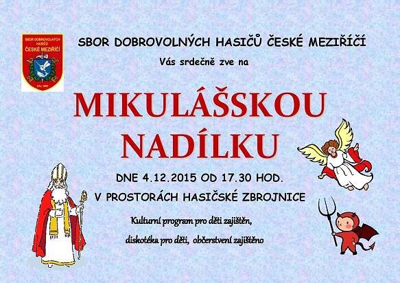 Mikuláš 2015 u hasičů - České Meziříčí