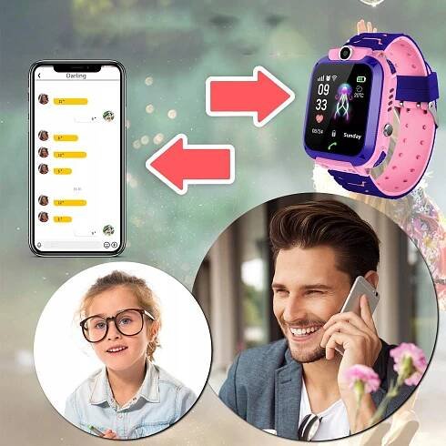 CHYTRÉ HODINKY PRO DĚTI CHYTRÉ HODINKY TELEFON SOS LBS IP67 RŮŽOVÉ Druh digitální