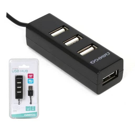 Omega OUH243B rozbočovač 4 Port USB Hub