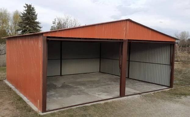 Plechová dvougaráž 6 x 5m - RAL8004 - Image 2