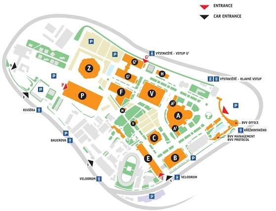 Plan targów - Veletrhy Brno