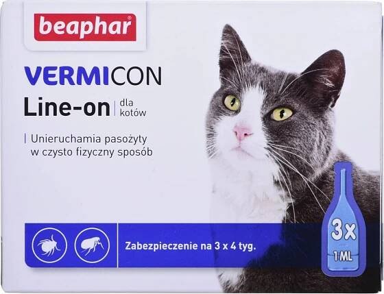 Beaphar Vermicon Line On kočka kapky proti blechám a klíšťatům 3 x 1ml