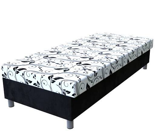 Válenda Maka Bílá 200x80 cm pružinová na nohách | Vzorované | Pružinové | Válendy 80x200 na nohách | Válendy na nohách