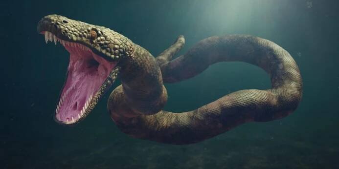 Titanoboa pod vodou
