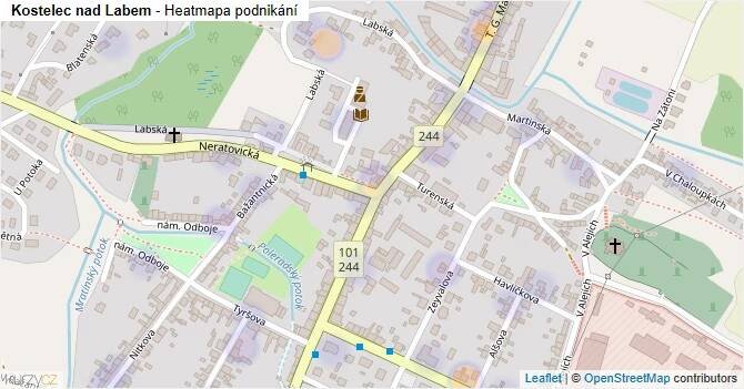Kostelec nad Labem - mapa podnikání