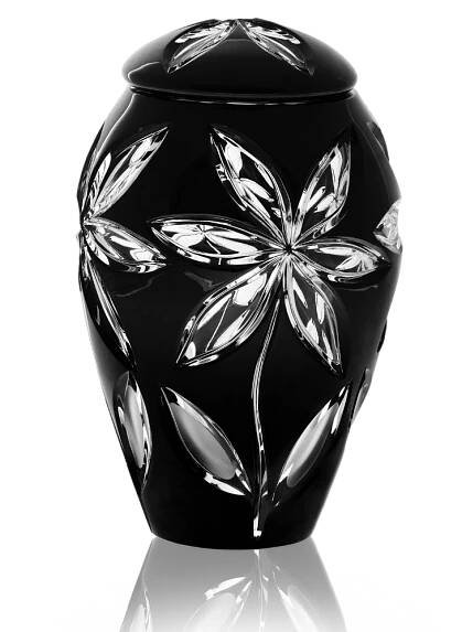 Křišťálová urna Linda - Černá 29 cm