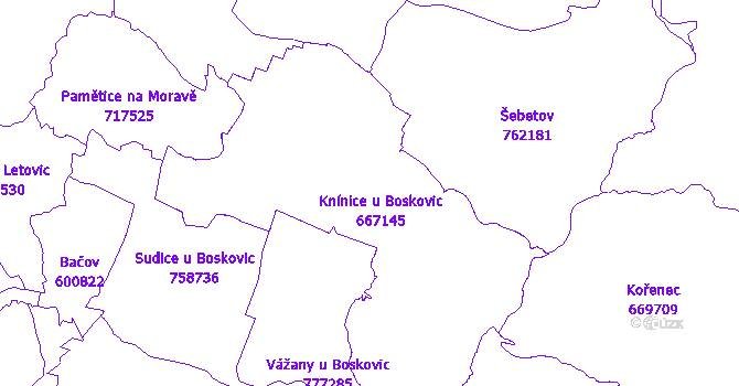 Katastrální mapa Knínice