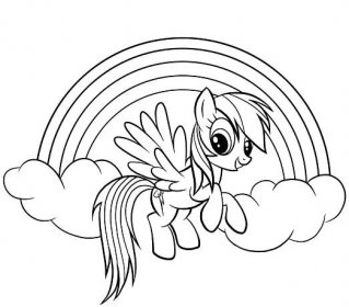 My little pony rainbow dash k vytisknutí a online omalovánky
