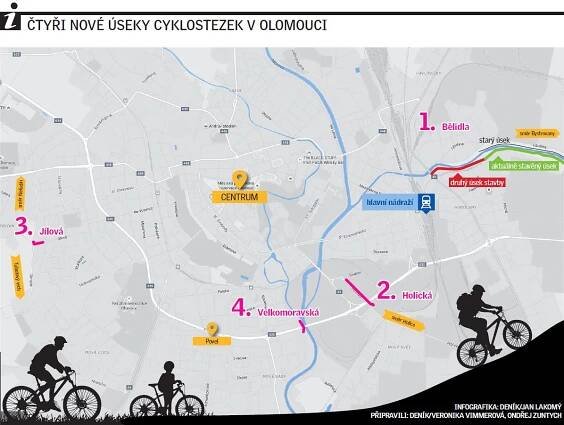V Olomouci postaví další části cyklostezek. Tady je MAPA - Olomoucký deník