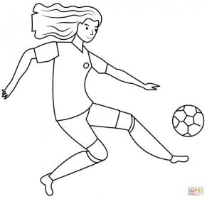 Dívka fotbalista omalovánka | Omalovánky k Vytisknutí Zdarma