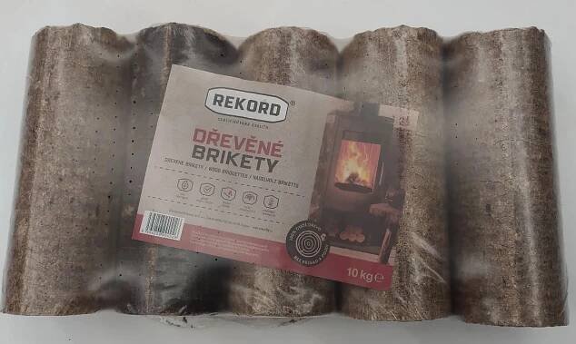 Rekord Dřevěné brikety ROUND bukové 10 kg