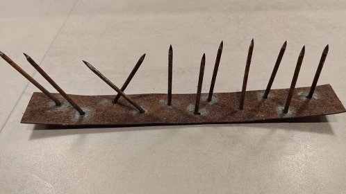 Cyclist is injured by 'medieval' booby trap studded with four-inch nails hidden at the foot of a...