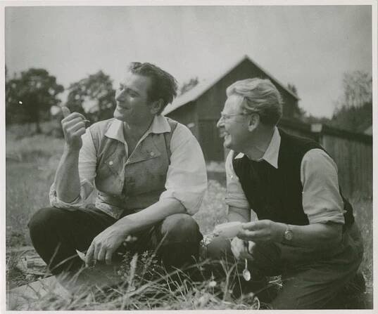 Edvin Adolphson, Gunnar Skoglund - Mans kvinna - Z natáčení