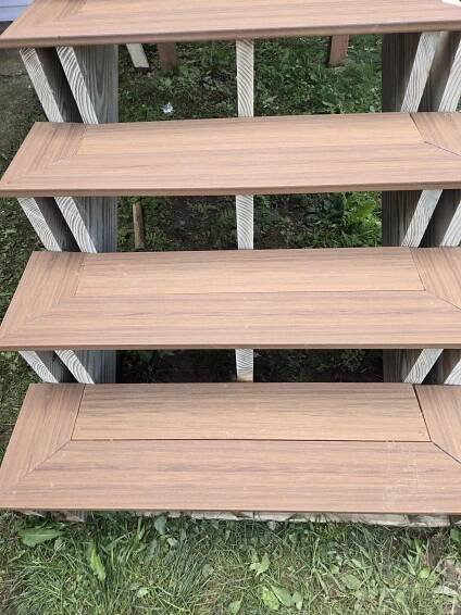 Picture frame steps on new composite deck
